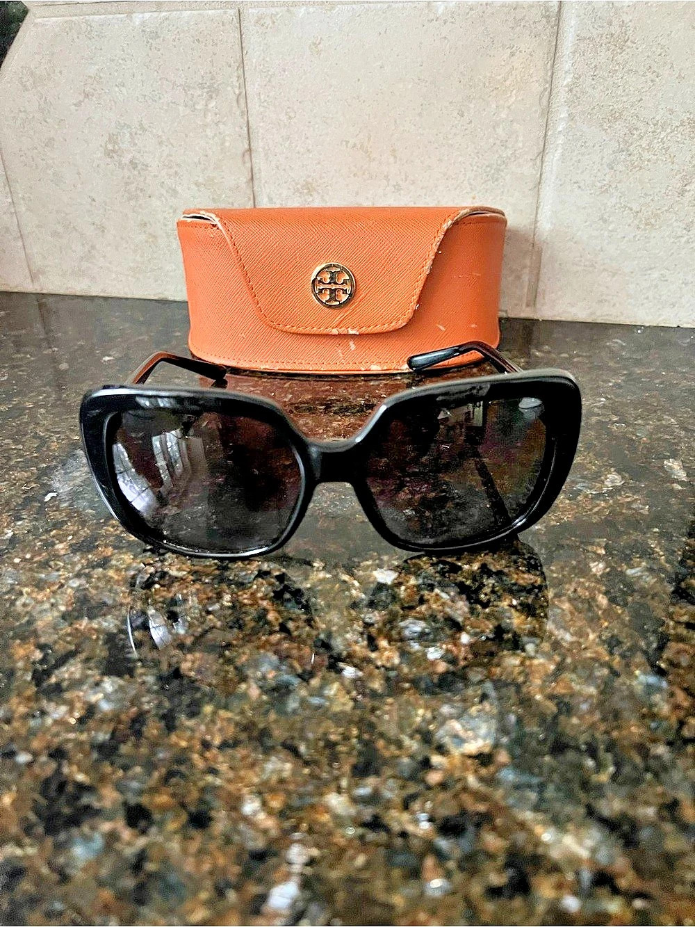 Tory Burch TY7112 Square Sunglasses Black & Orange
